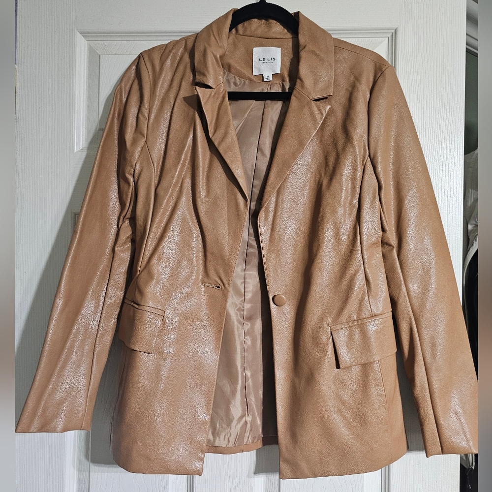 Women's Vegan Leather Blazer